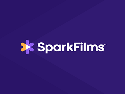 SparkFilms brand brand identity branding button camera exploration figma film gold icon light logo logotype mark minimal play product purple spark