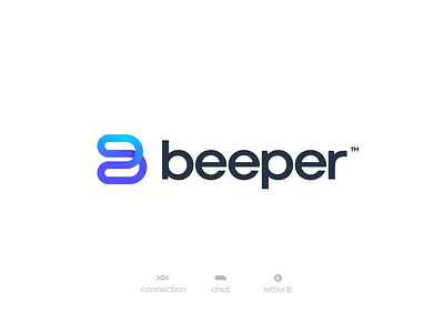 Beeper Concept brand branding chat concept connection figma flow letter b logo logotype mark minimal branding