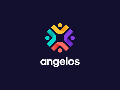 Angelos Logo angelos app brand branding church community figma icon logo stained glass