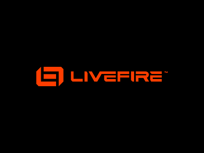 LiveFire - Firearms Training app brand brand identity branding clean custom figma fire firearm gun icon live logo logotype mark orange training