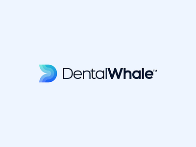 DentalWhale Logo brand brand identity branding clean d dental dentist exploration figma gradient letter d logo mark minimal whale