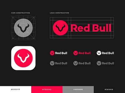 Red Bull 2.0 brand branding concept exploration grid logo logotype minimal minimal branding rebrand red bull simple