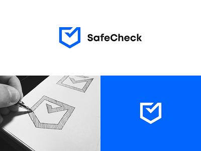 SafeCheck brand brand identity branding check concept exploration figma logo logotype minimal minimal branding shield
