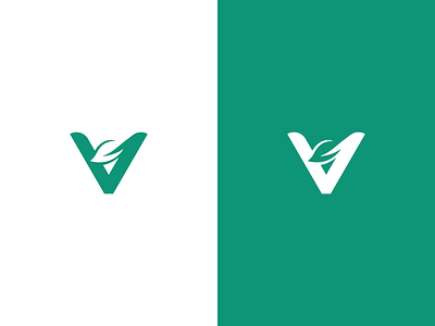 V + Leaf brand concept exploration figma icon lettermark logo logomark mark negative space