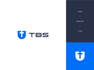 TBS Concept bible brand brand identity branding concept cross exploration jesus logo minimal school shield simple