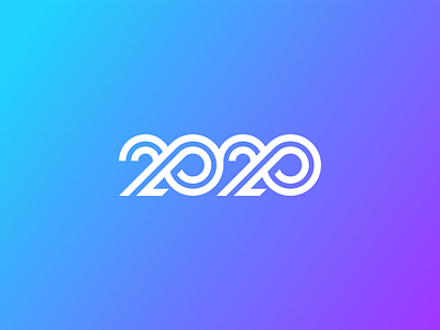 Happy New Year! 2020 concept figma gradient lettering logo logotype minimal monogram new year simple typogaphy