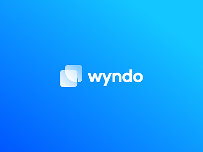 Wyndo blue brand brand identity branding concept exploration figma gradient logo logotype mark window