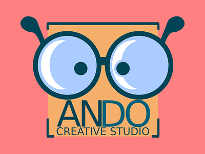 Ando Logo cute design glasses goggles inkscape kawaii logo orange vector