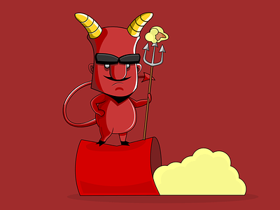 Devil of PopCorn beard devil funny horns illustration inkscape popcorn vector vectorial