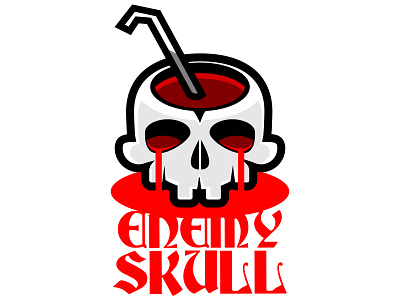 Enemy Skull blood drink drinkingstraw enemy horror inkscape odin red skull vector viking vikings