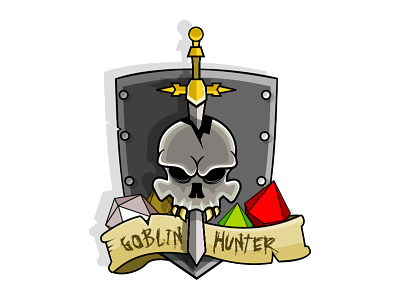 Goblin Hunter dd dice die dragons dungeons fantasy goblin hunter shield skull sword