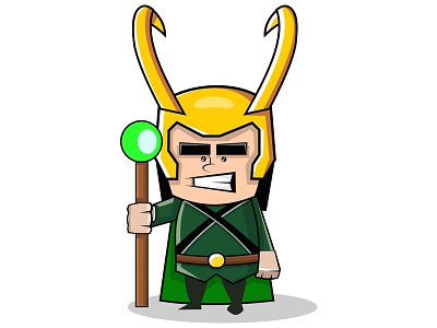 Loki circus divinity god hero illustration marvel myth nordic norse valhalla vector