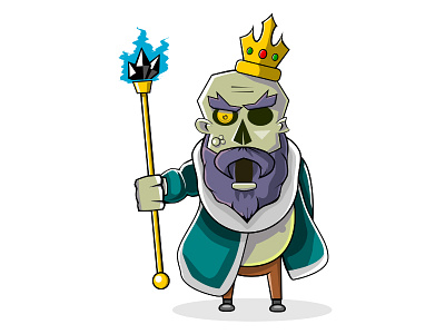 Undead King board card circus crown evil game illustration king undead valhalla vector zombie