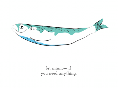 Let minnow drawing illustration stationary