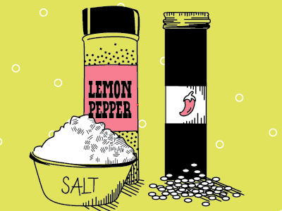 Gettin' Zesty cooking drawing editorial illustration linework spices
