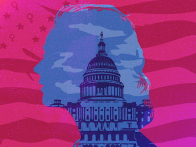 Ladies on the Hill congress editorial illustration magazine politics portrait typography vector