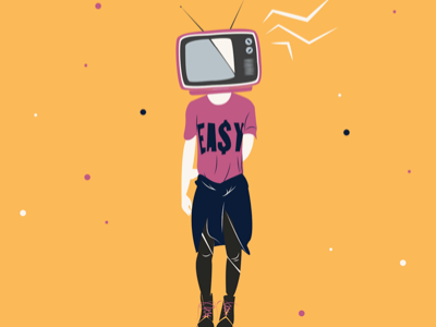 Looking for Me on TV drawing editorial illustration magazine portrait tv vector