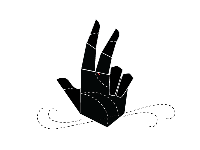 Ayo drawing hand hello icon illustration linework vector