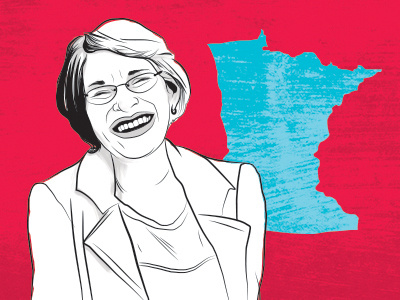 Amy K illustration linework minnesota politics portrait senator vector