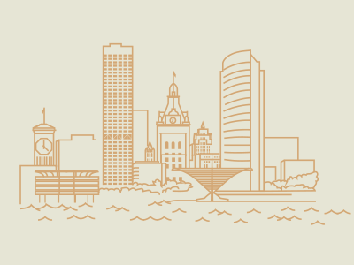 MKE animation city illustration milwaukee skyline urban vector