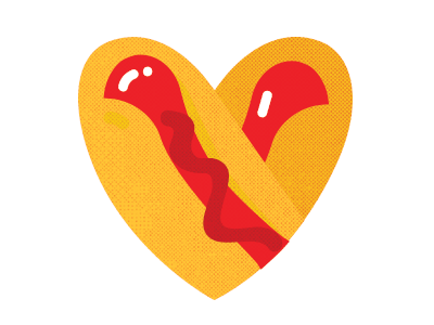 <3 Hot Dogs animation food graphic design hot dog illustration love vector