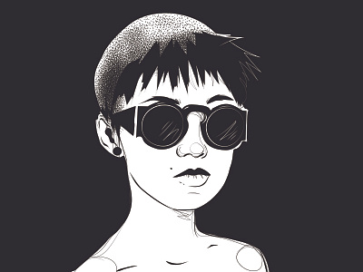 4 EYEZ drawing fashion girl glasses illustration portrait vector
