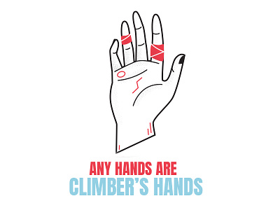 Any Hands'll Do apparel bouldering climbing design hand hands illustration illustrator t shirt