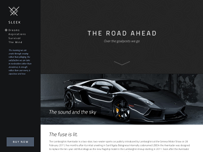 The Road Ahead ahead car menu road sidebar sleek strikingly template web design