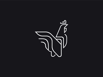 Rooster logo royal bird branding creative design graphic design icon identity illustration logo logo design luxury outline rooster royal symbol vector