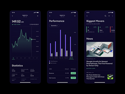 Stock Trading App - Mobile finance mobile stock trading ui ux visual design