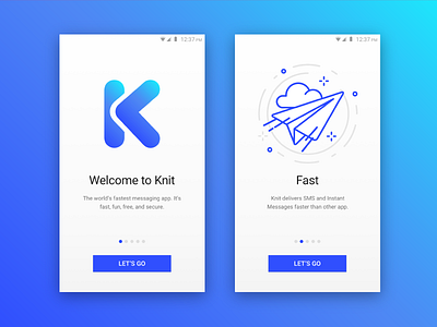 Knit Onboarding android messaging app mobile app onboarding