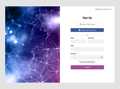 Sign Up form signupform xd design