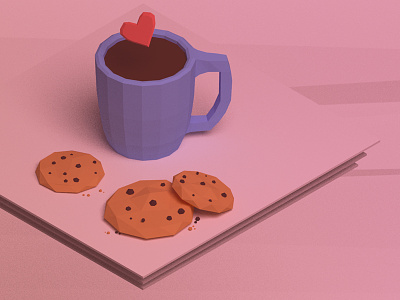 072115 CC 3d blender cookie illustration low poly