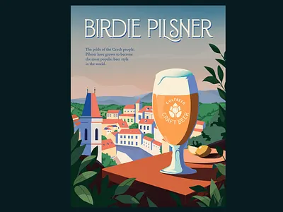 Birdie Pilsner craftbeer czech illustraion pilsner poster