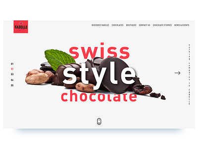 Landing Page Exploration for Chocolate Company app banner card chocolate interface landingpage material minimal ui ux web white