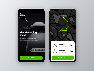E-Scooter Rental app app design dark dark mode electric rental ride scooter ui visual design