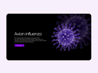 Virus search website clean ui coronavirus dark dark mode disease flu hero section influenza interaction interaction design search ui uidesign uiux design video virus visual design website