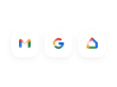 Glassy Icons - Google experimental glass glassmorphism glassy gmail google google design google home google icons icon icon design icon set icons set logotype redesign concept