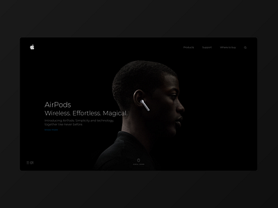 Apple Airpods website concept airpods apple hero section typogaphy uiux design visual design website