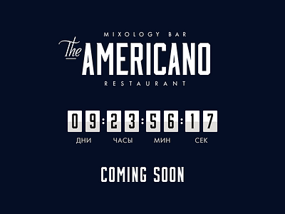 Americano countdown counter restaurant