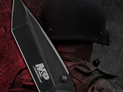 M&P by Smith & Wesson Banner Art adobe photoshop banner composite design fabric firearms graphic design hunting knives military photoshop police shooting tradeshow