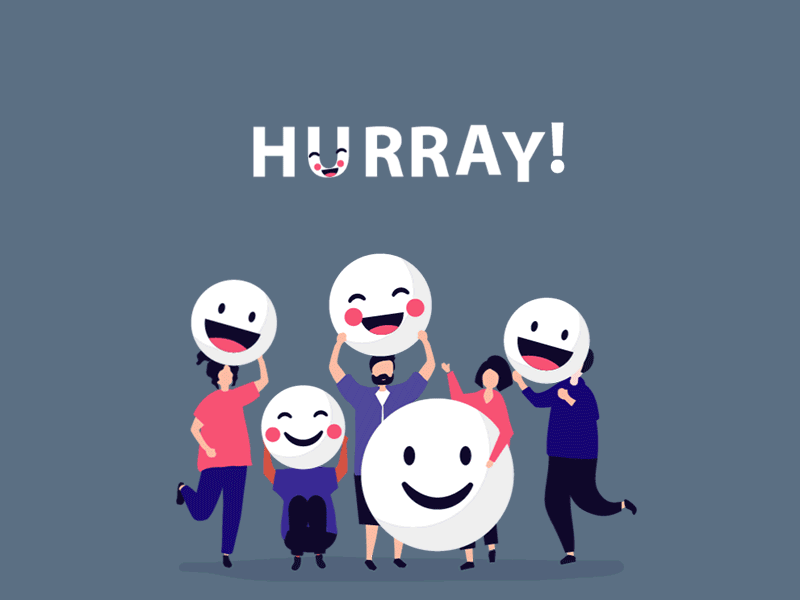 Hurray design gif animated gif animation illustration