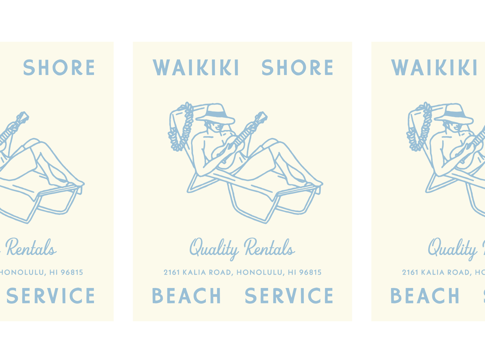Waikiki Shore Beach Service - Illustrated posters