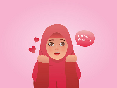 Happy Fasting cartoon illustration vector