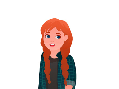 Casual Anna cartoon fanart illustration vector