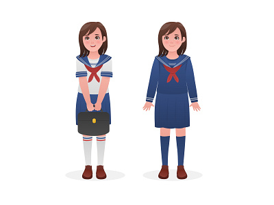 Sailor Seifuku cartoon character design illustration vector