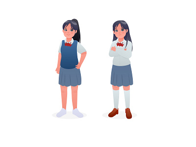 Girl Student Character Design character design illustration vector