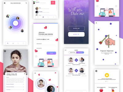 Dating App app design colors dating app graphic design iphone ui purple ui ui deisgn ux ux ui ux design visual artist