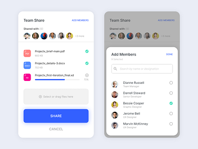 Team Document Sharing adobe xd adobexd android daily ui dailyui dailyuichallenge design document file sharing file upload ios material teams ui upload ux