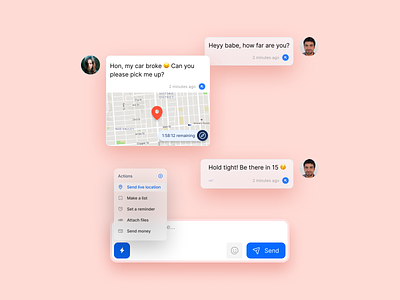 Smart chat location sharing chat components conversation design elements location location sharing map messenger privacy real time realtime smart ui ux